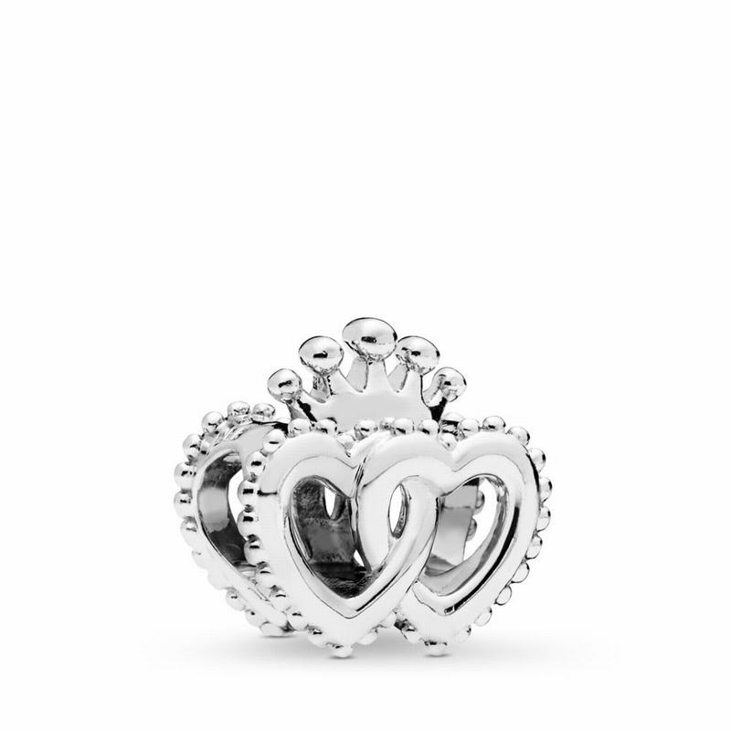 Pandora Australia United Regal Hearts Charm - Sterling Silver | OYEGZQ429